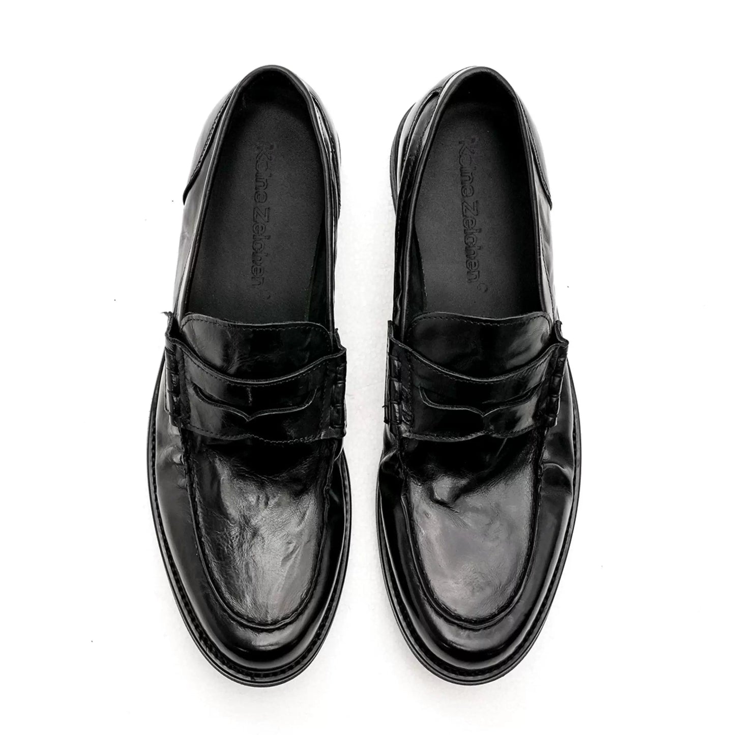 Italian Calf Leather Ruched Loafers