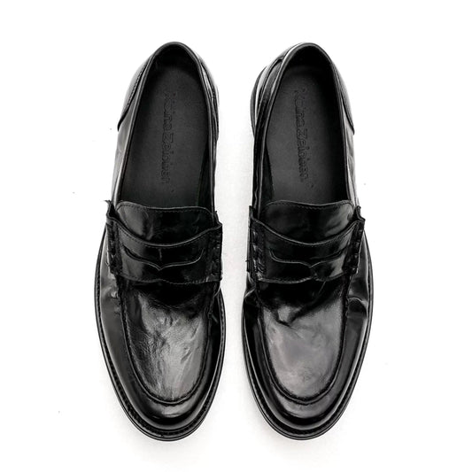 Italian Calf Leather Ruched Loafers