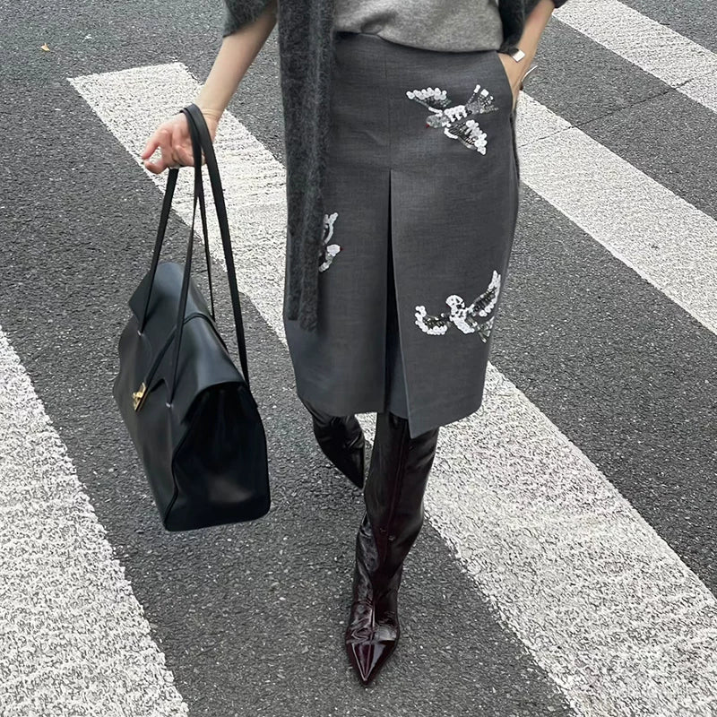 Women's Pointed Toe Kitten Heel Wide-Shaft Knee-High Boots