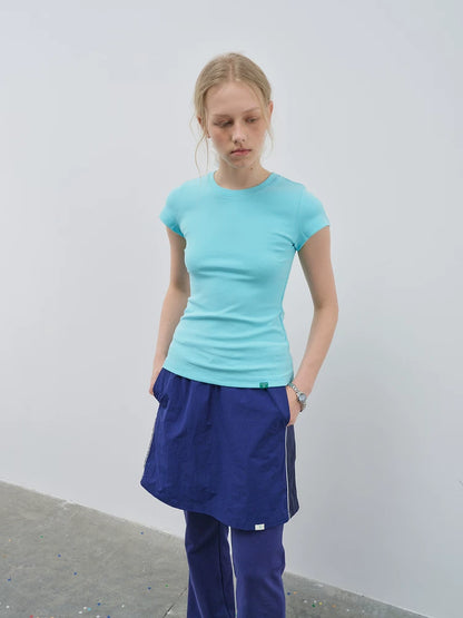 Blue Layered Skirt Trousers