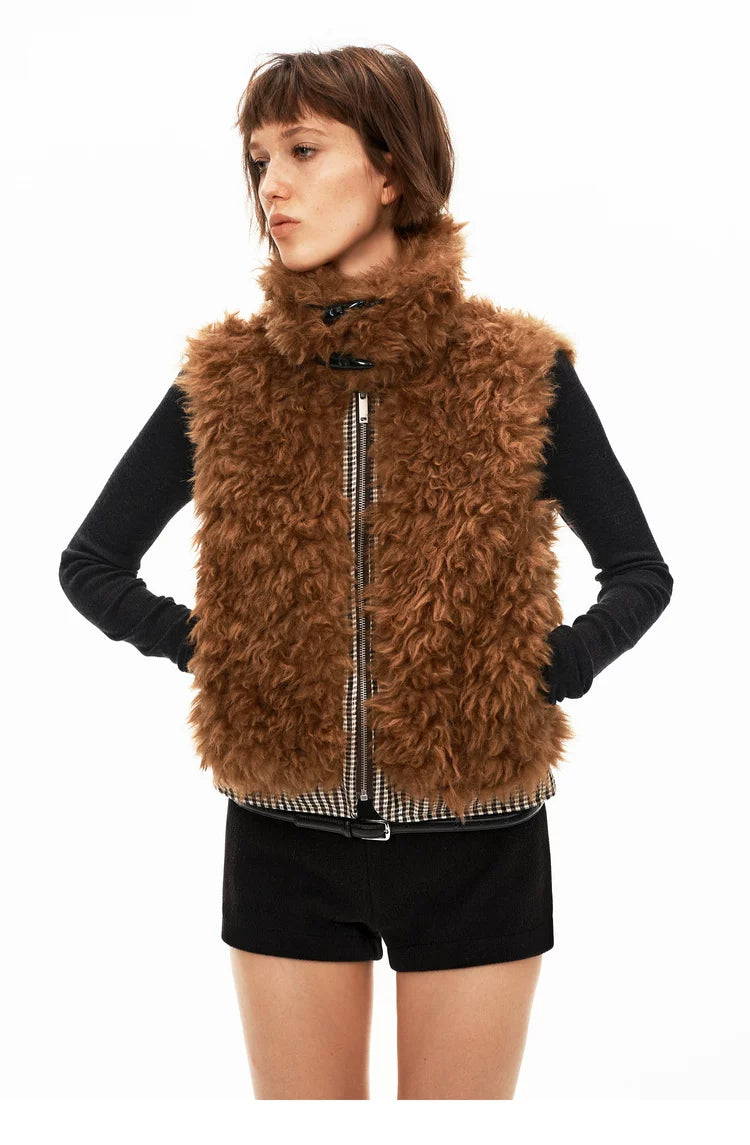 Reversible Check Fleece Vest - 360 view 28