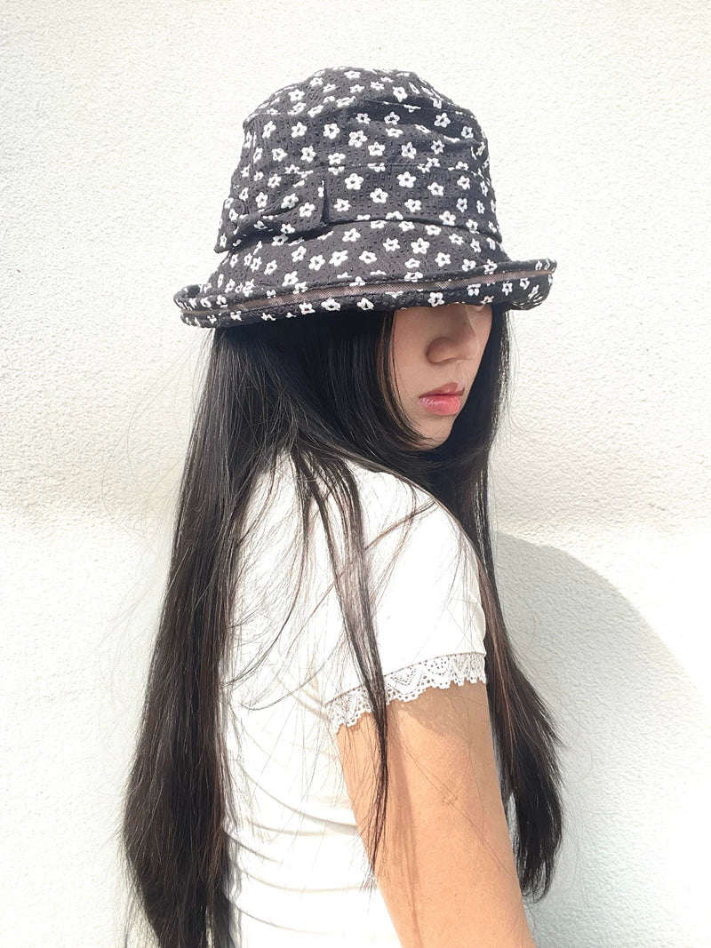 Women’s Floral Bucket Hat, Breathable Sun Protection Wide Brim Sun Hat for Summer Outdoor Travel