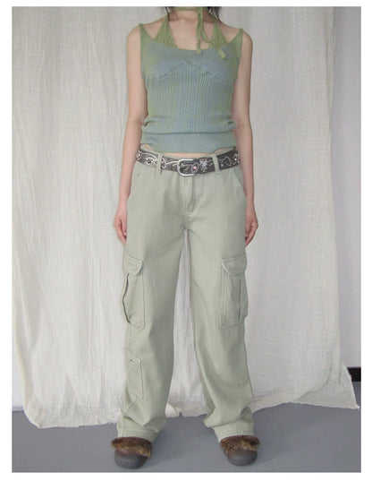 Cropped Knit Racerback Vest Top