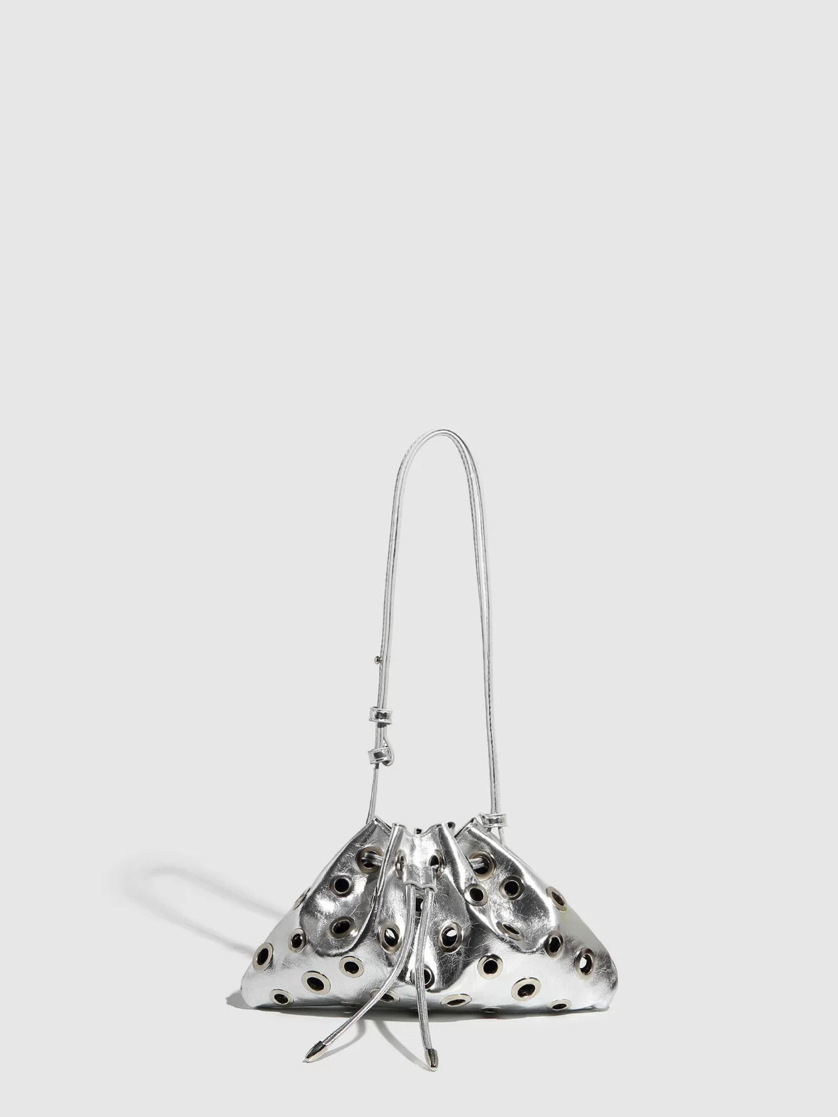 Eyelet Studded Drawstring Shoulder Bag product photo