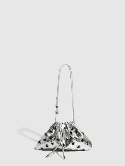 Eyelet Studded Drawstring Shoulder Bag product photo