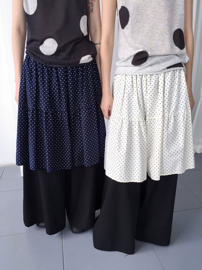 Polka Dot Wide-Leg Pants