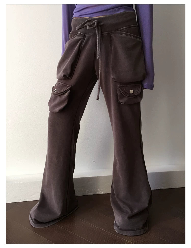 Gewaschene Utility-Flared-Hose mit Kordelzug