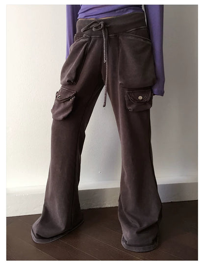 Gewaschene Utility-Flared-Hose mit Kordelzug