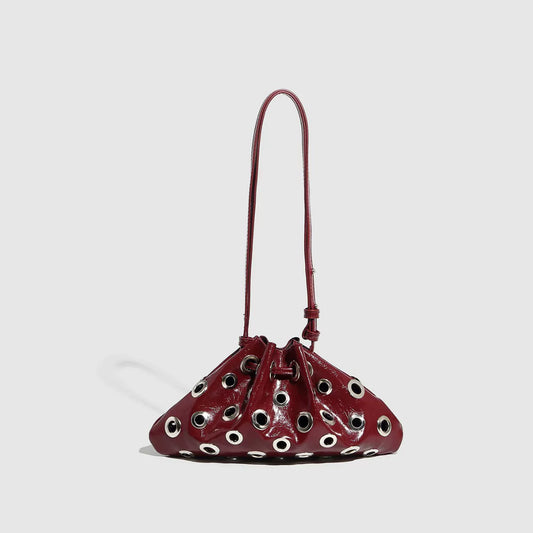 Eyelet Studded Drawstring Shoulder Bag product photo