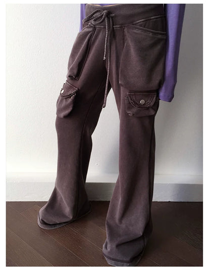 Gewaschene Utility-Flared-Hose mit Kordelzug