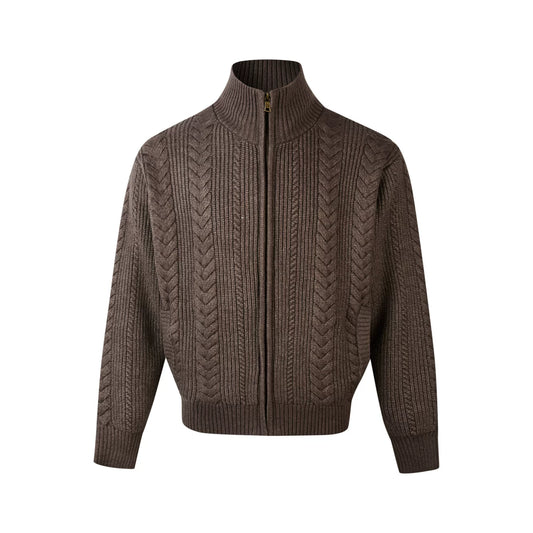 Textured Cable Knit Cardigan
