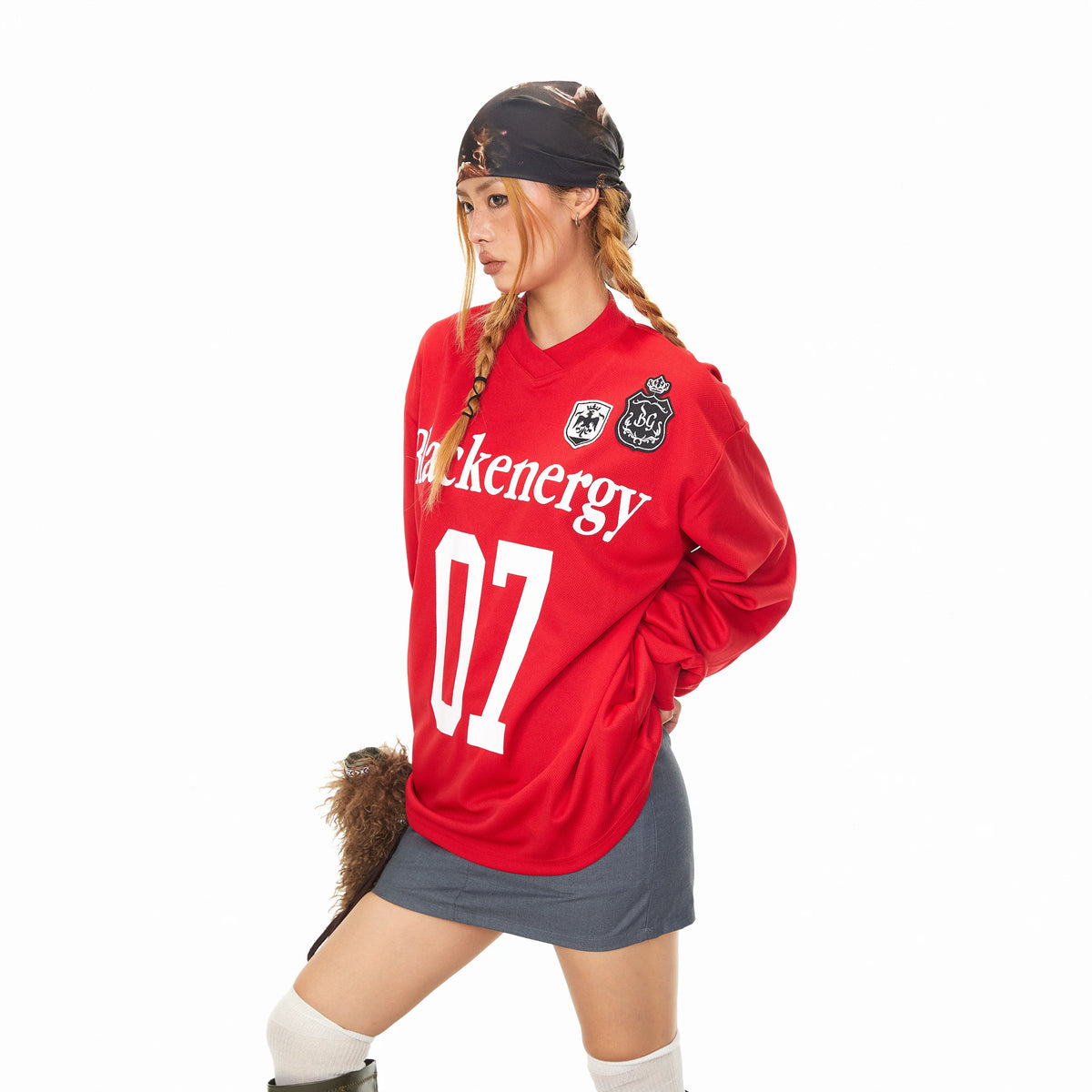 Number 07 V Neck Long Sleeve T-Shirt