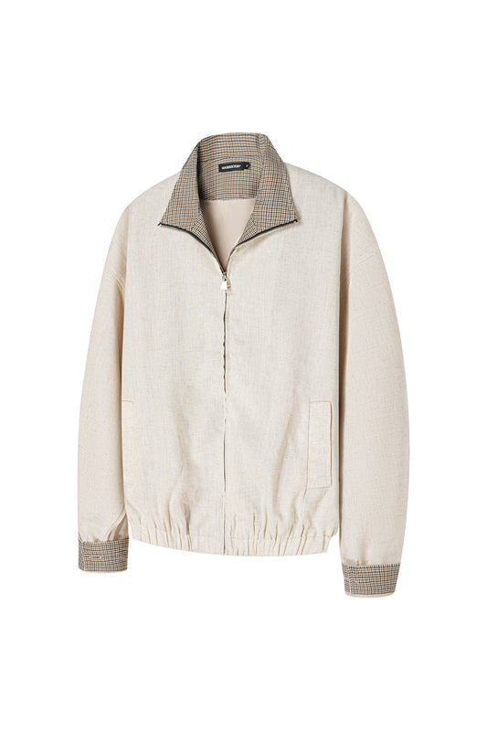 Heritage Linen-Blend Stand Collar Jacket