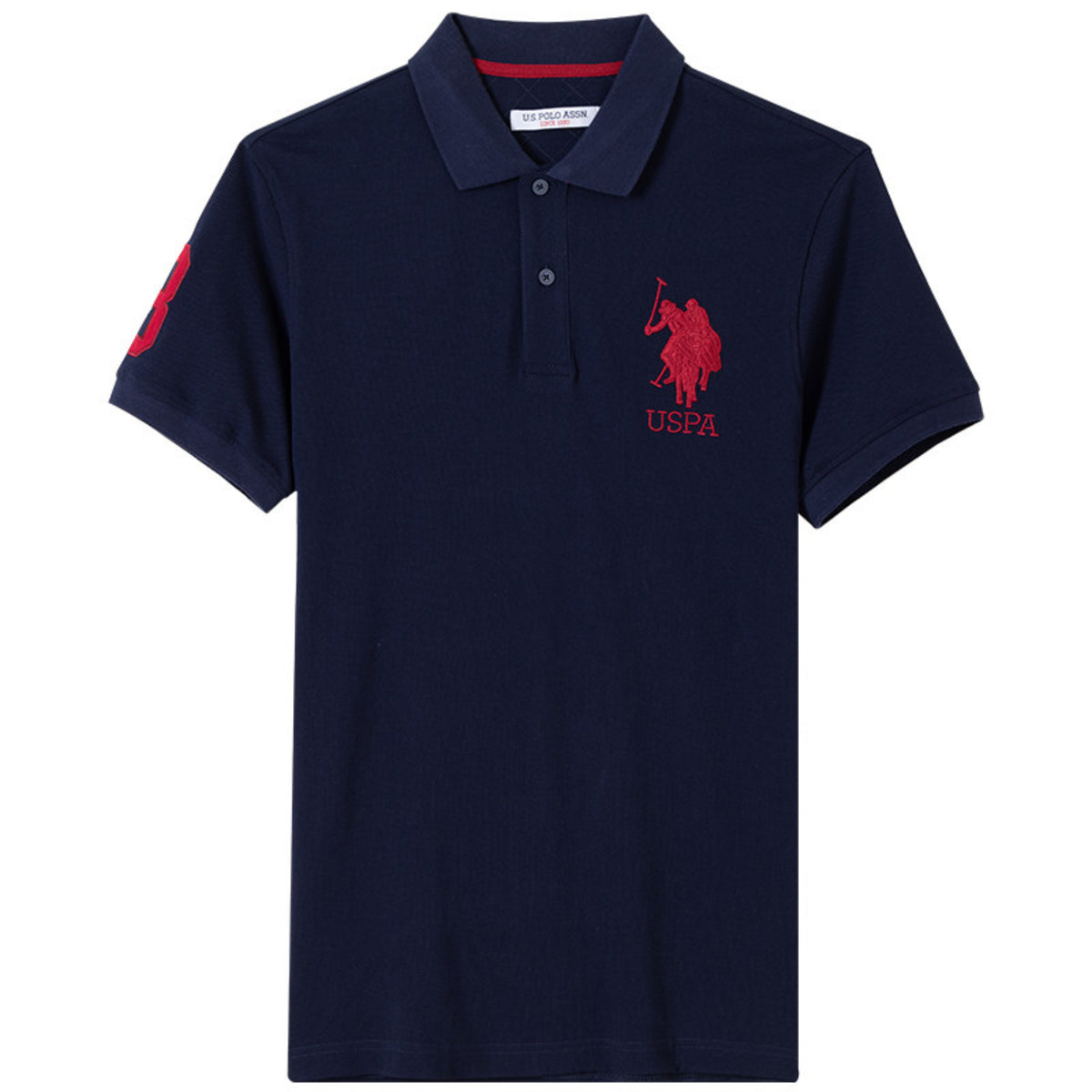 Embroidered Chest Logo Cotton Pique Polo Shirt