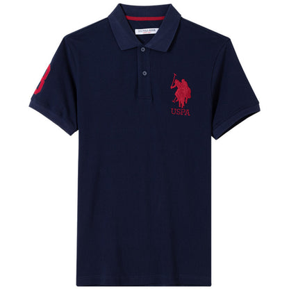 Embroidered Chest Logo Cotton Pique Polo Shirt