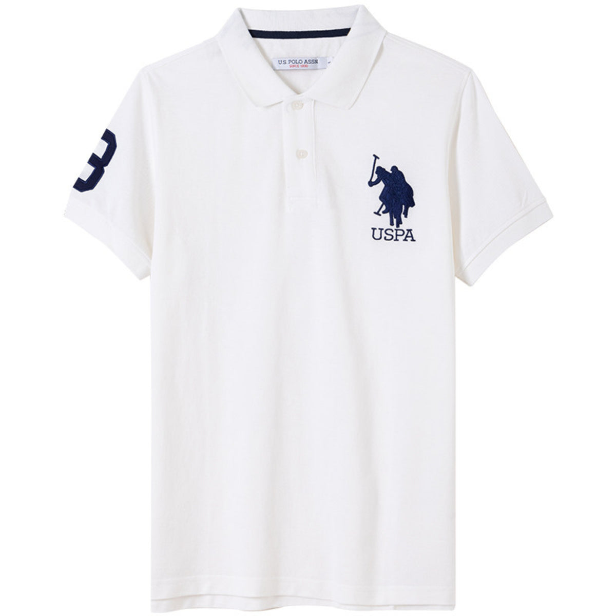 Embroidered Chest Logo Cotton Pique Polo Shirt