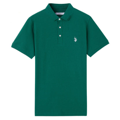 Embroidered Chest Logo Cotton Pique Polo Shirt