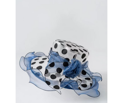 Polka Dot Ruffle Mesh Sun Hat