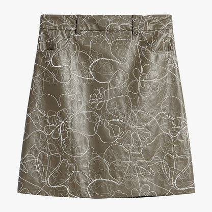 Embroidered Faux Leather Vest - view 2