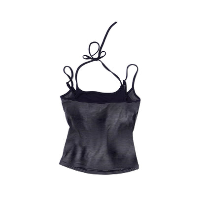 Tie-Front Stripe Cami and Wide-Leg Pants Lounge Set - view 1