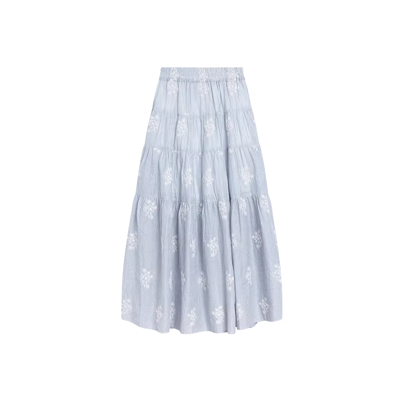 Striped Smock-Neck Puff Sleeve Blouse - view 2