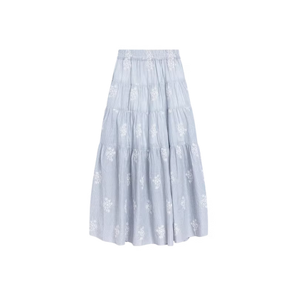 Striped Smock-Neck Puff Sleeve Blouse - view 2