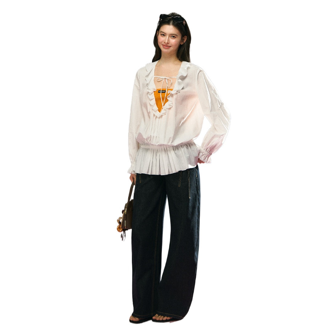 Long Sleeve Ruffle Blouse Top