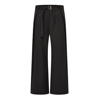 Architectural Pleated Wide-Leg Trousers
