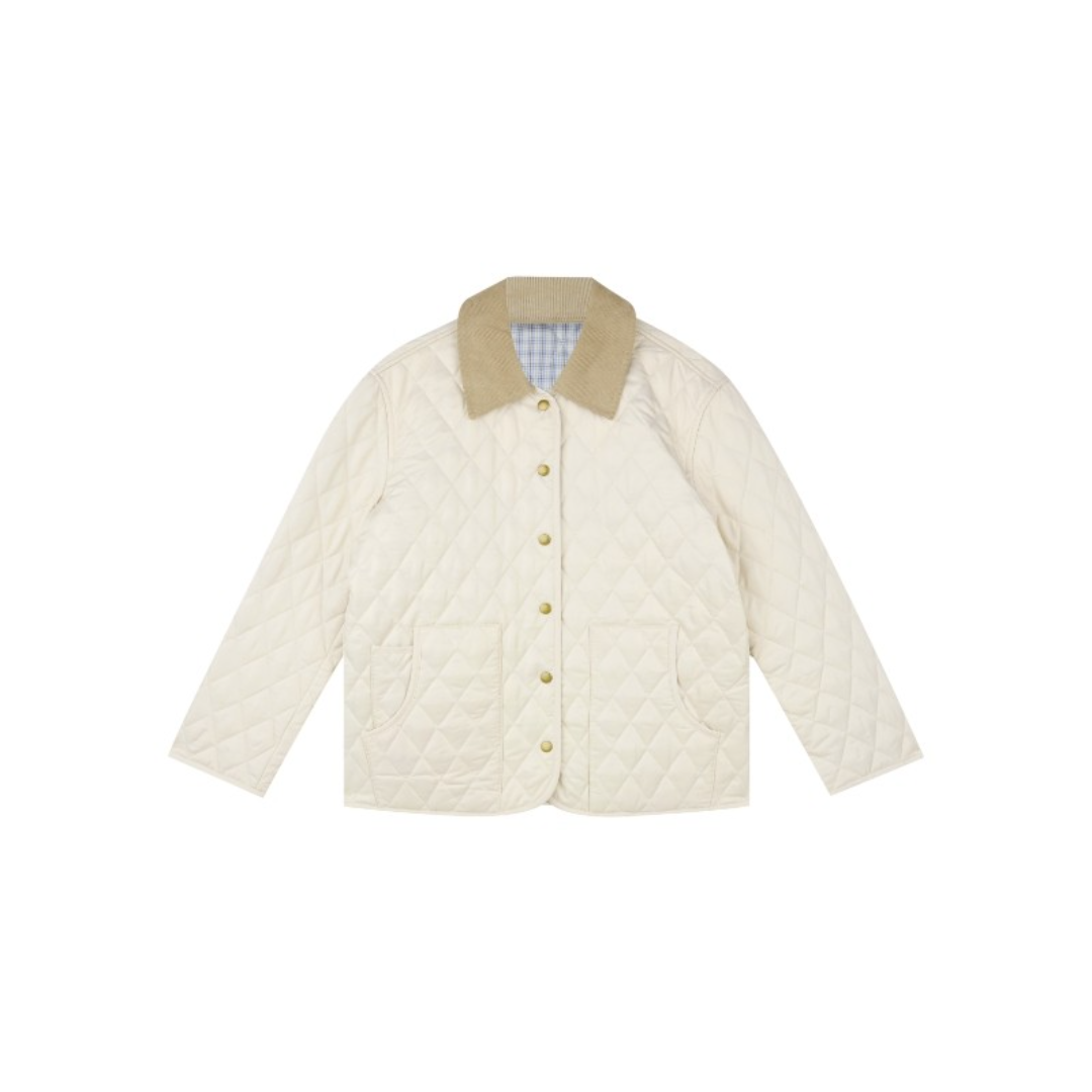 Reversible Diamond Plaid Cotton Coat