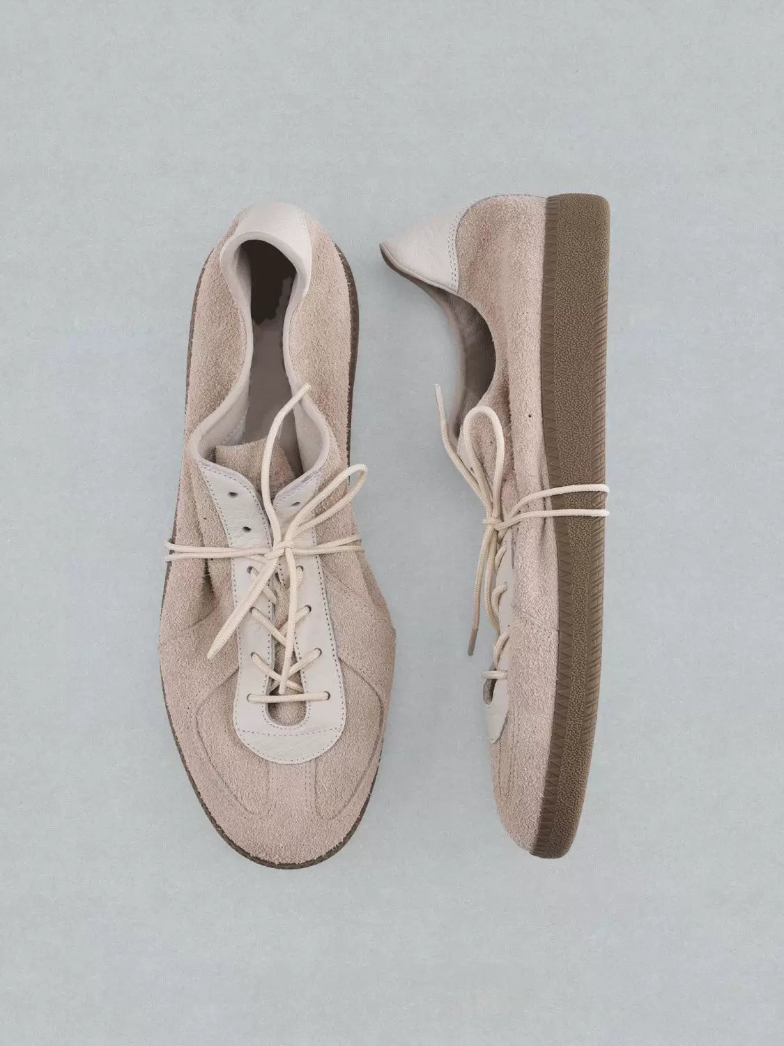 Beige Vintage German Sneakers, top and side views