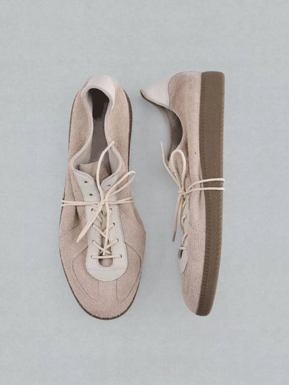 Beige Vintage German Sneakers, top and side views