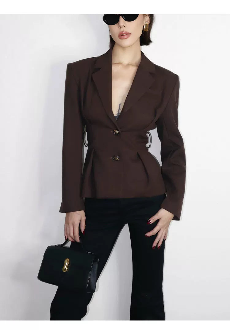 Belted Structured Slim Jacket