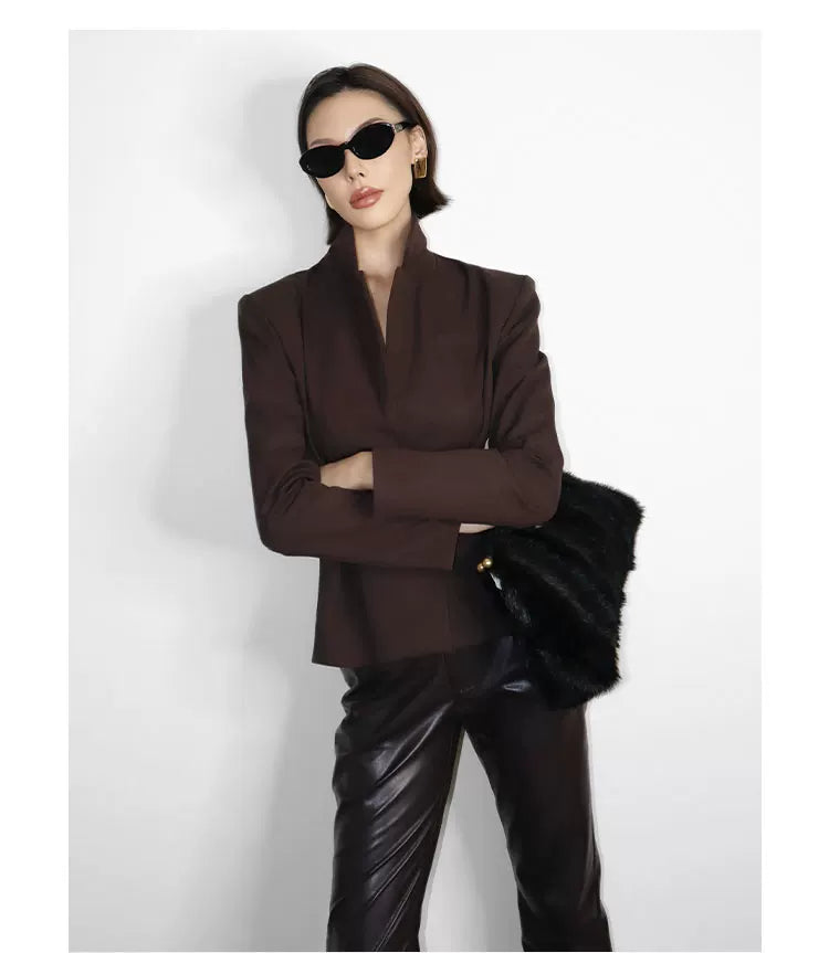 Belted Structured Slim Jacket