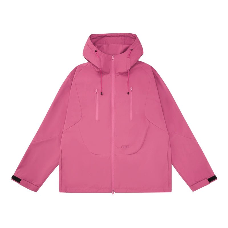 Pink jacket waterproof with hood - women's everyday essential for casual wear