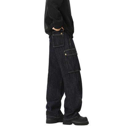 Big Pockets Retro Pleated Jeans