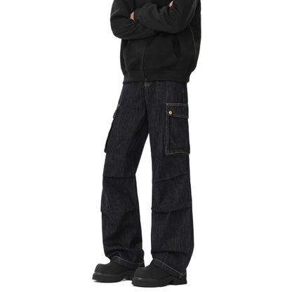 Big Pockets Retro Pleated Jeans