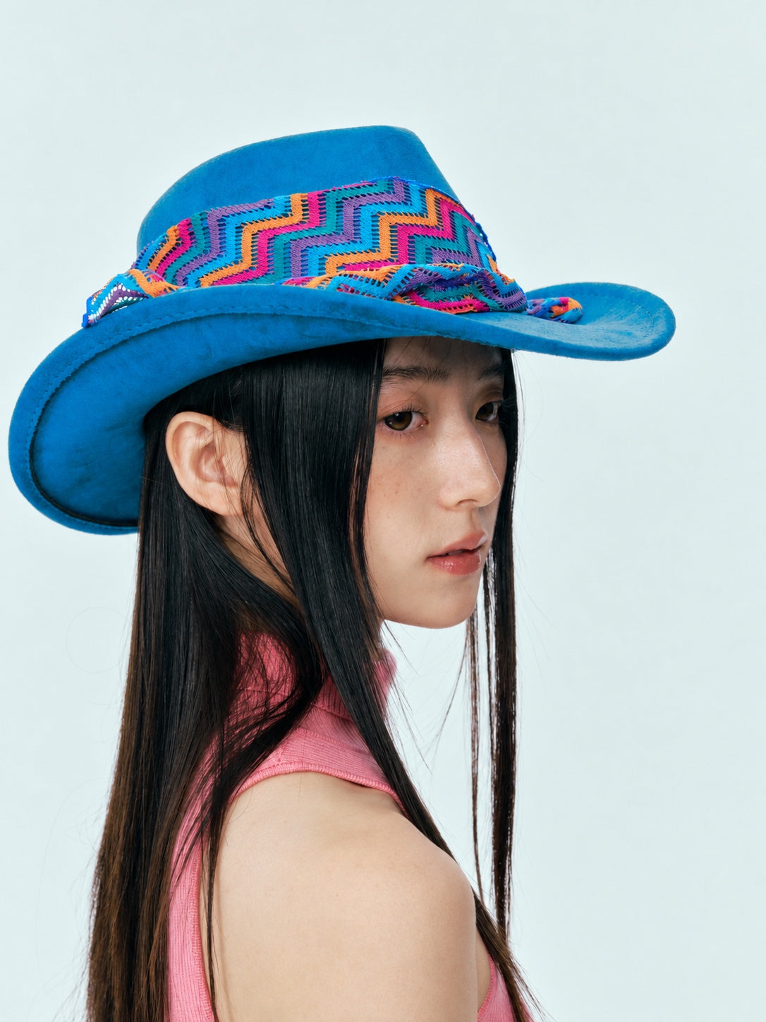 Blue Embroidered Western Hat product view
