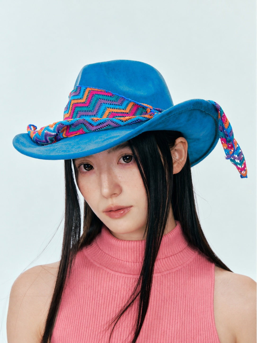 Blue Embroidered Western Hat product view