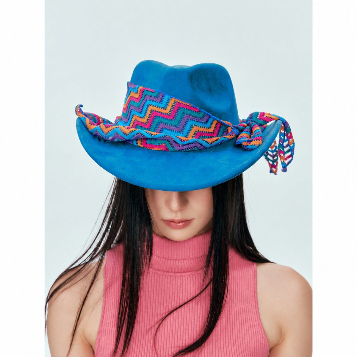 Blue Embroidered Western Hat product view
