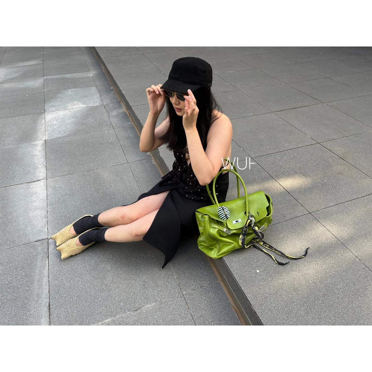 Bright Green Leather-Look Tote