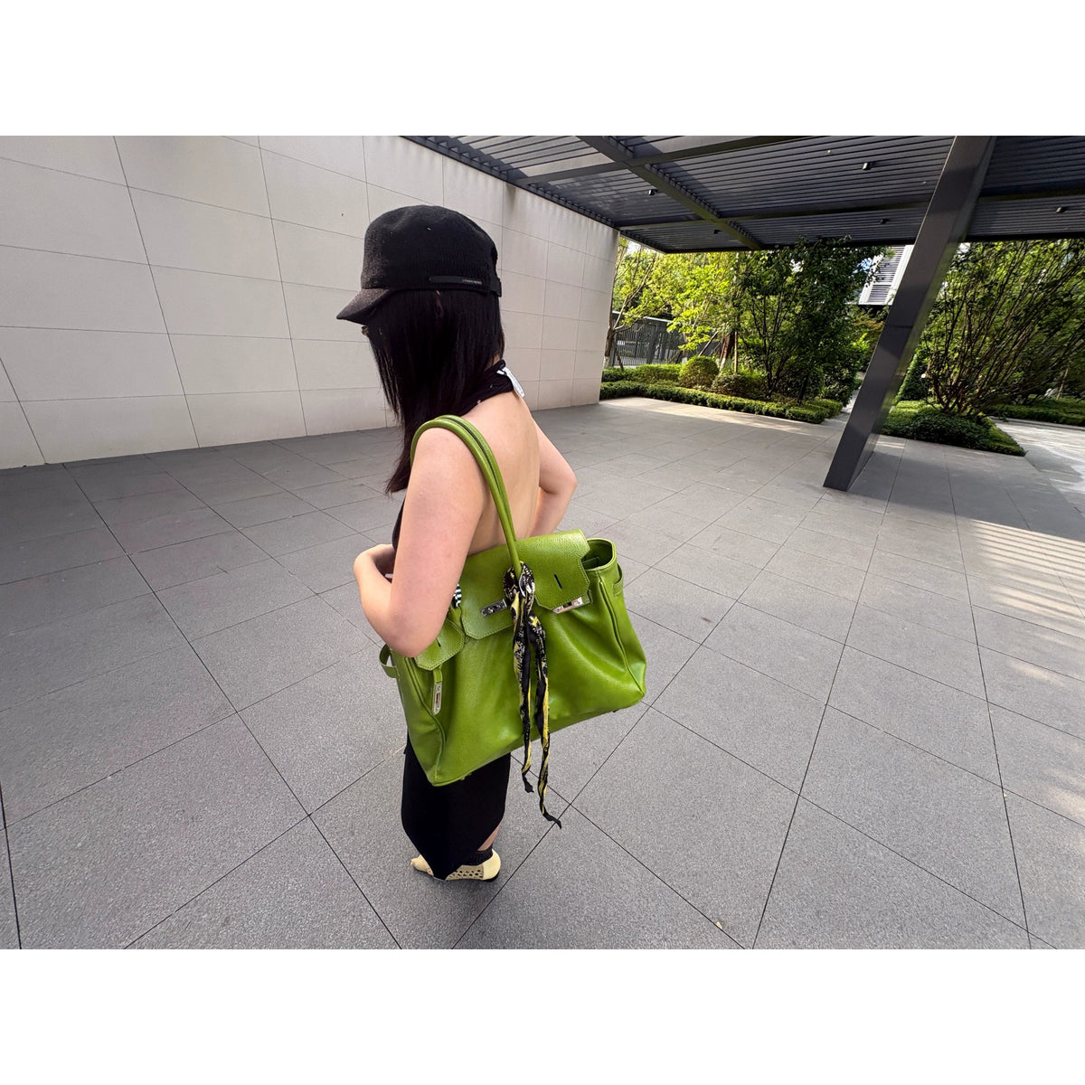 Bright Green Leather-Look Tote