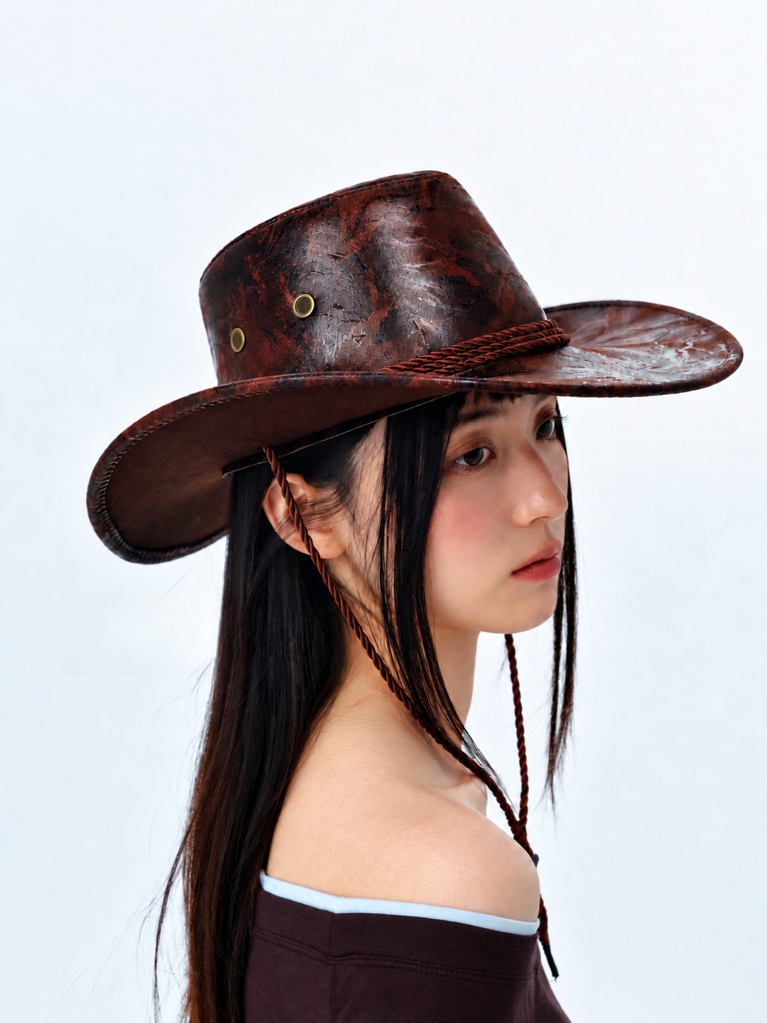 Brown Distressed Western Hat product view