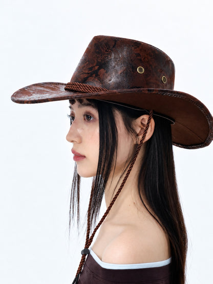 Brown Distressed Western Hat product view