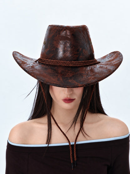 Brown Distressed Western Hat product view