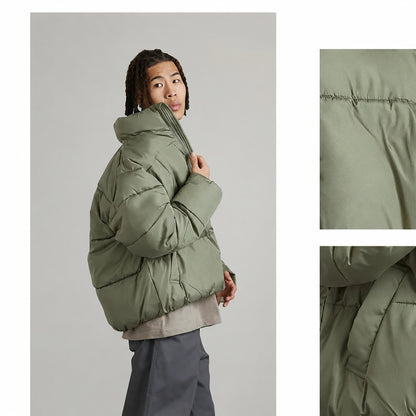 Kurz geschnittene Stehkragen-Pufferjacke