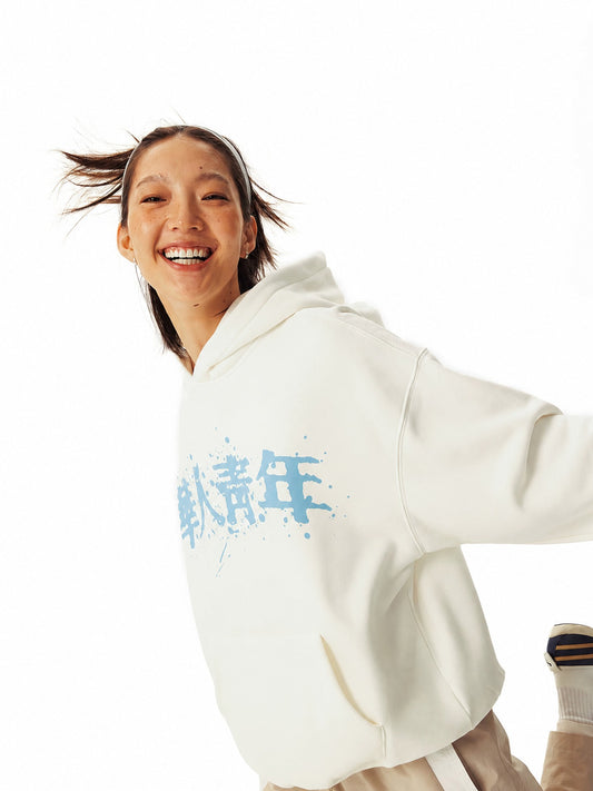 Splatter Logo Fleece-Lined Pullover Hoodie - view 2