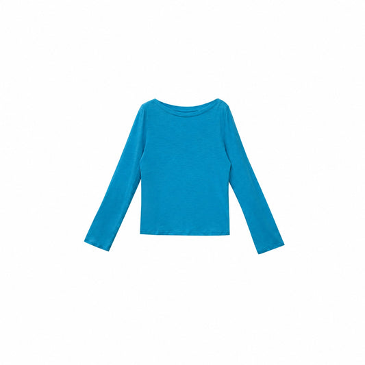 Cotton Slub Boat-Neck Long-Sleeve Tee - view 1