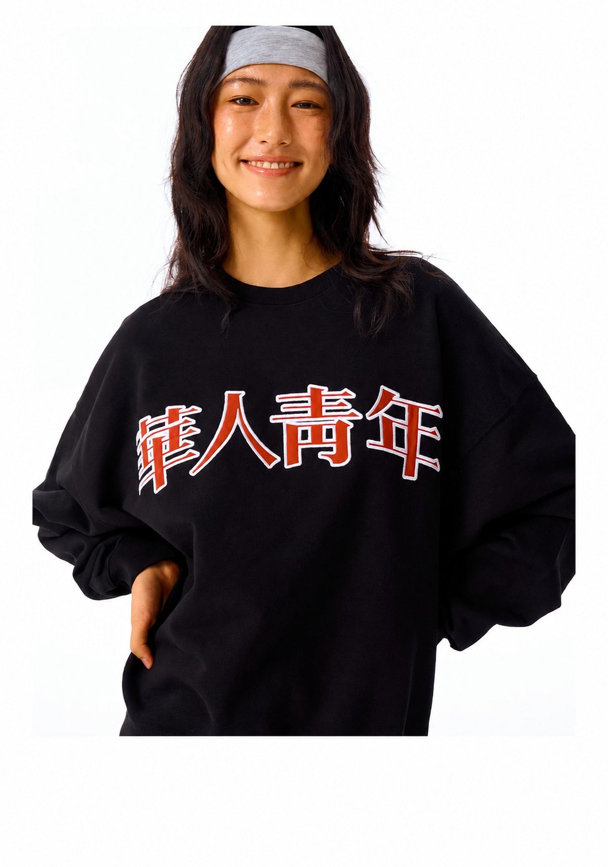 Besticktes Relaxed-Crewneck-Sweatshirt