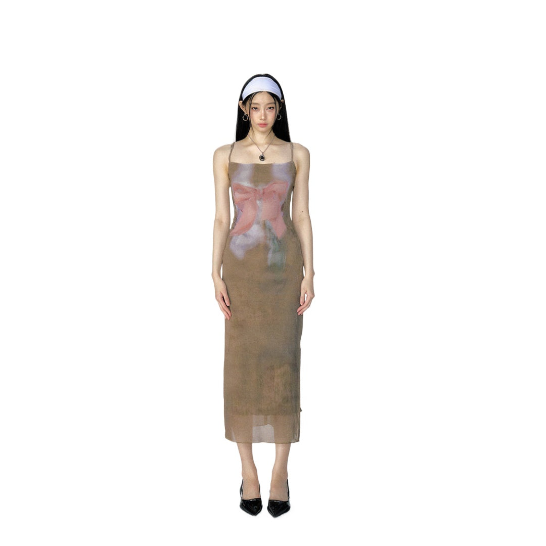 Mesh Print Dress