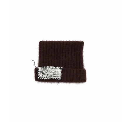 Cat Ear Faux Fur Knit Beanie with Hand-Sewn Label